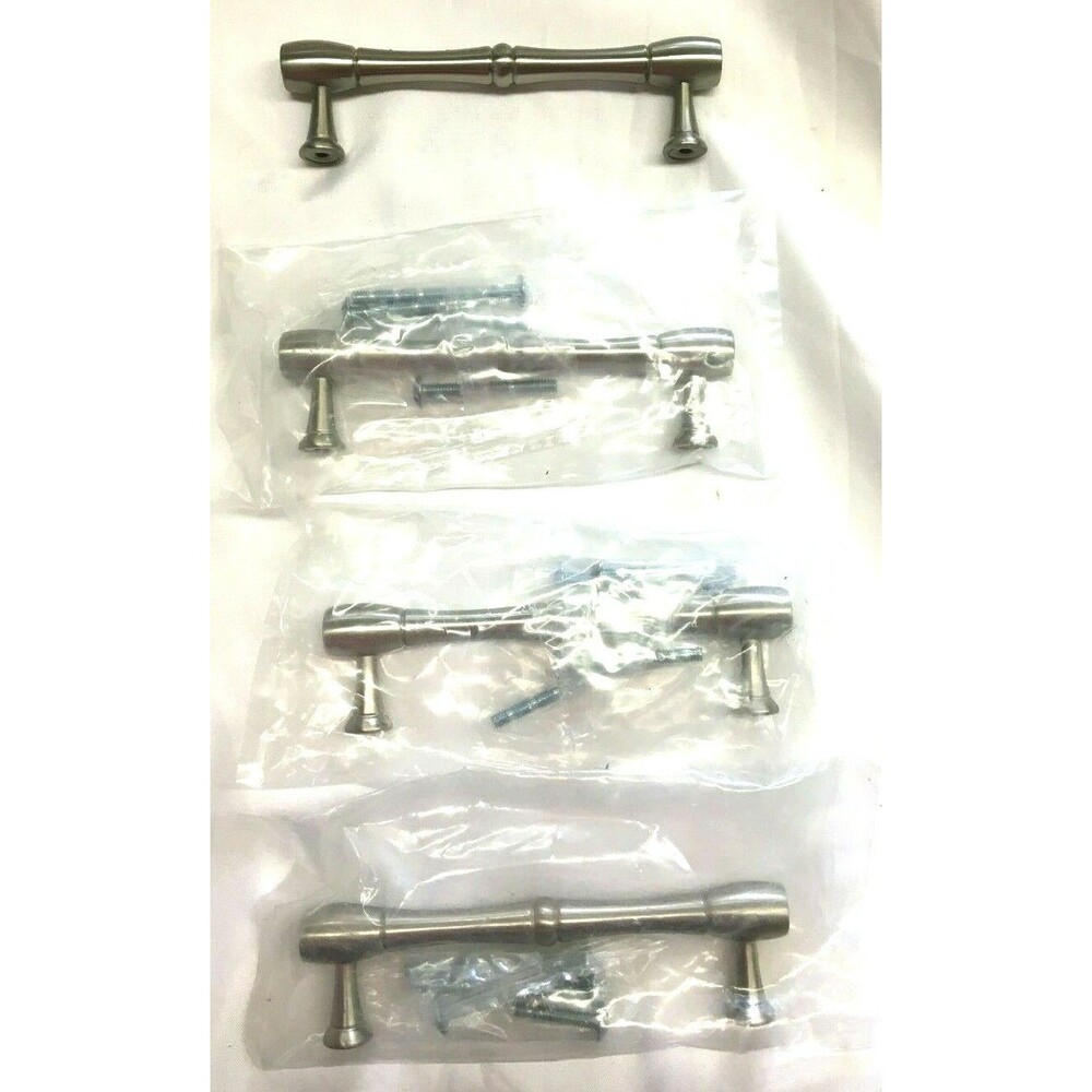 Top Knobs Lot of 4 Nouveau Bamboo Pulls 3 3/4" Brushed Satin Nickel M723-96 New